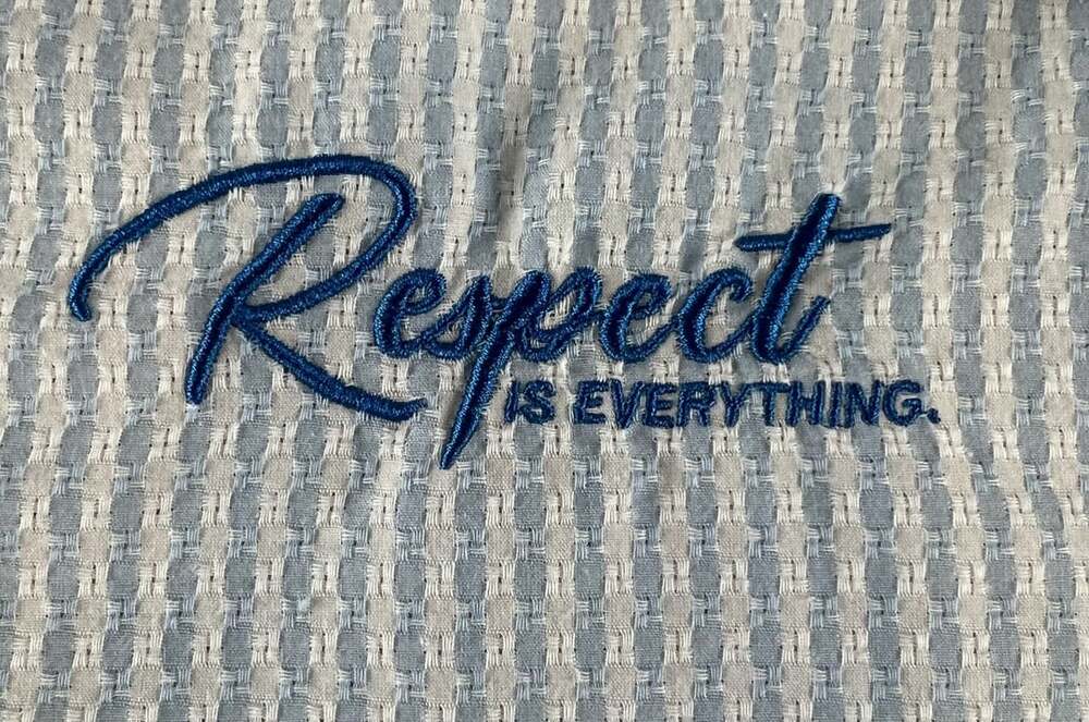 Saints Studio Respect Is Everything Seersucker Shirt Size L